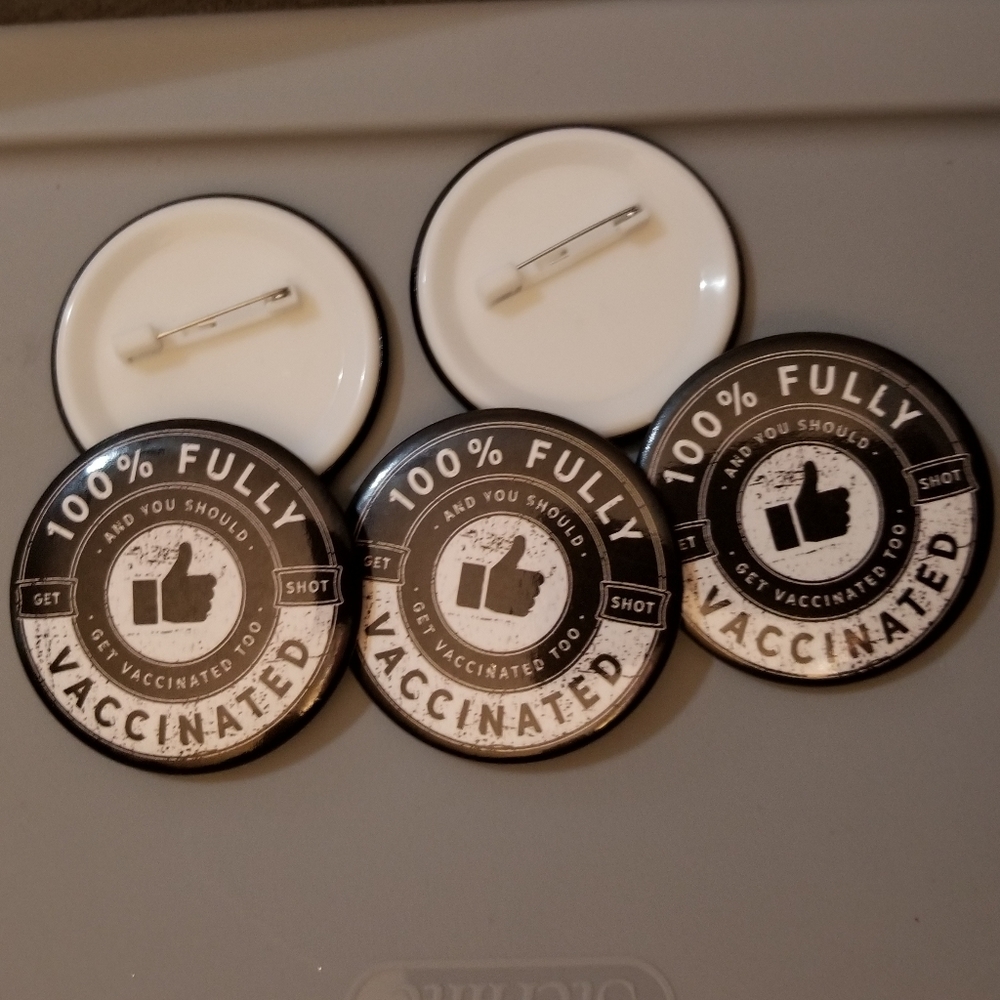 Fully Vaccinated Buttons 5PCS